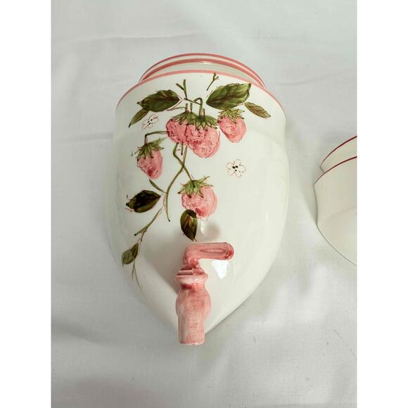 Creative Imports Vintage Pink Floral Wall Fountain Pocket Ceramic - Picture 8 of 15